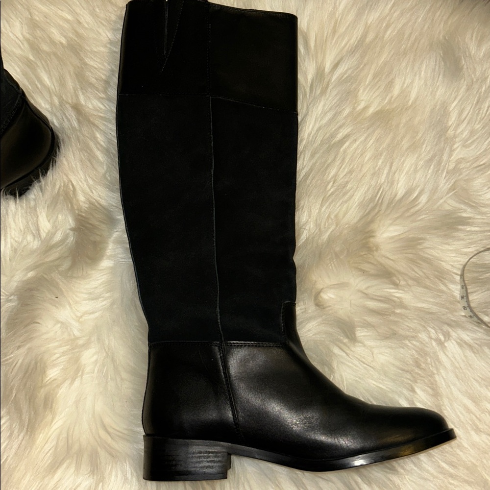 Steve Madden Black Leather & suede riding Boots Ritte size 8 - Picture 3 of 8